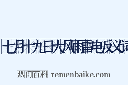 七月十九日大风雨雷电反义词是什么意思的图片